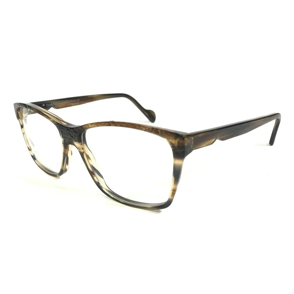 Binoche Eyeglasses Frames Bi-zem 76 C04 Brown Horn Square Full Rim 53-15-135
